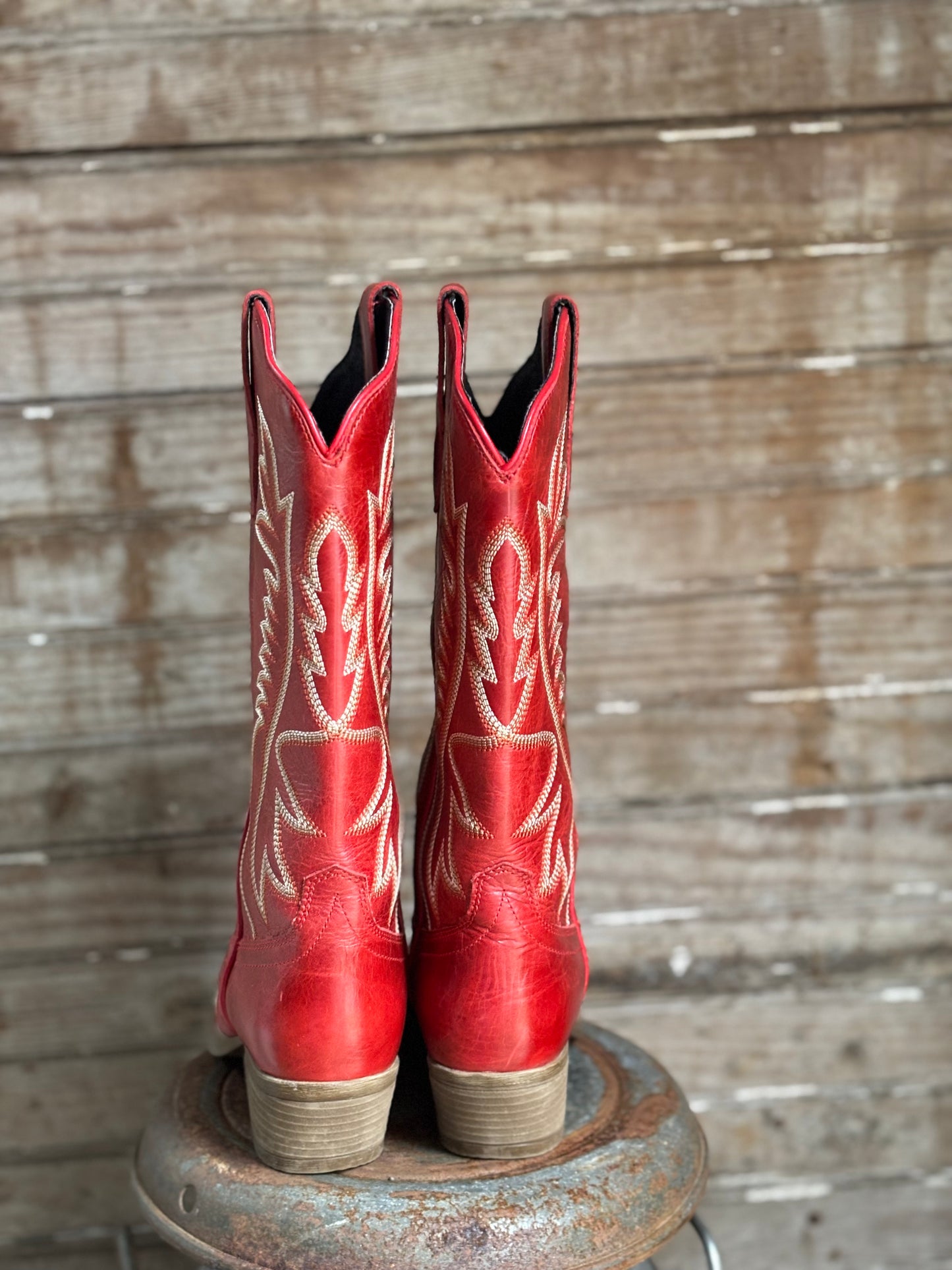 Red Leather Cowboy Boots