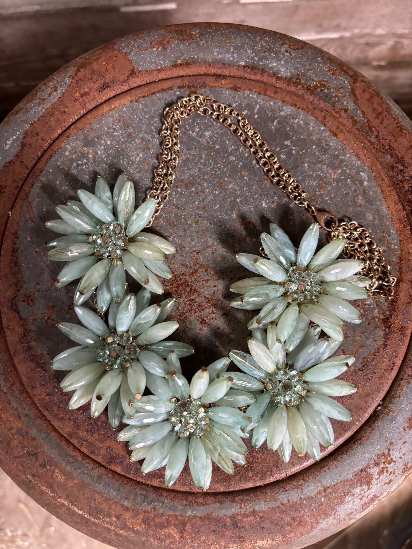 Vintage Chunky Flower Necklace