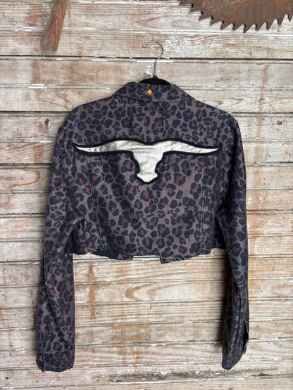 Cheetah Print Longhorn Denim Jacket
