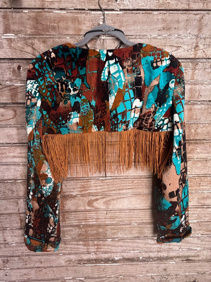 Upcycled Fringe/Cordoroy Cropped Jacket