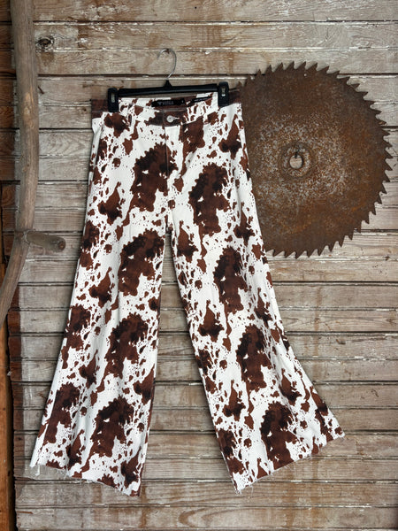 Cowprint High Rise Jeans