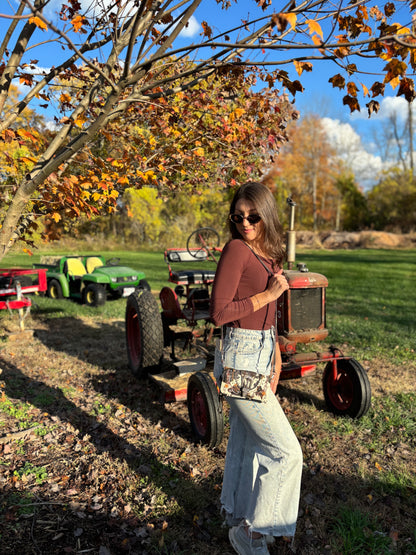 Cow Print Western Buckle Crossbody Wallet