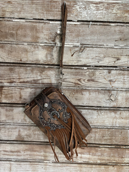 Western Fringe Women's Crossbody Phone Wallet
