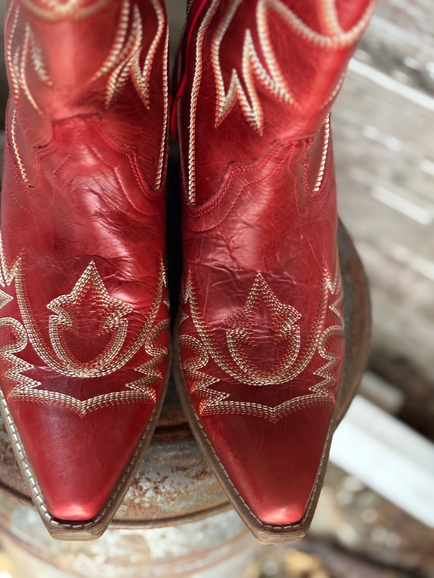 Red Leather Cowboy Boots