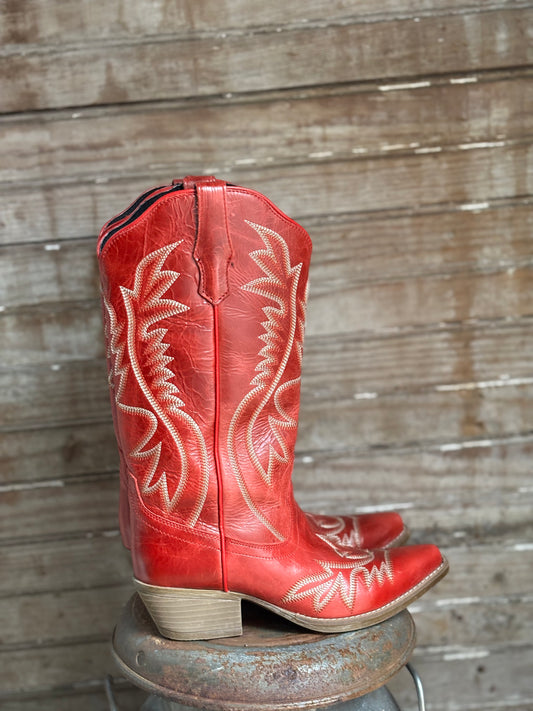 Red Leather Cowboy Boots