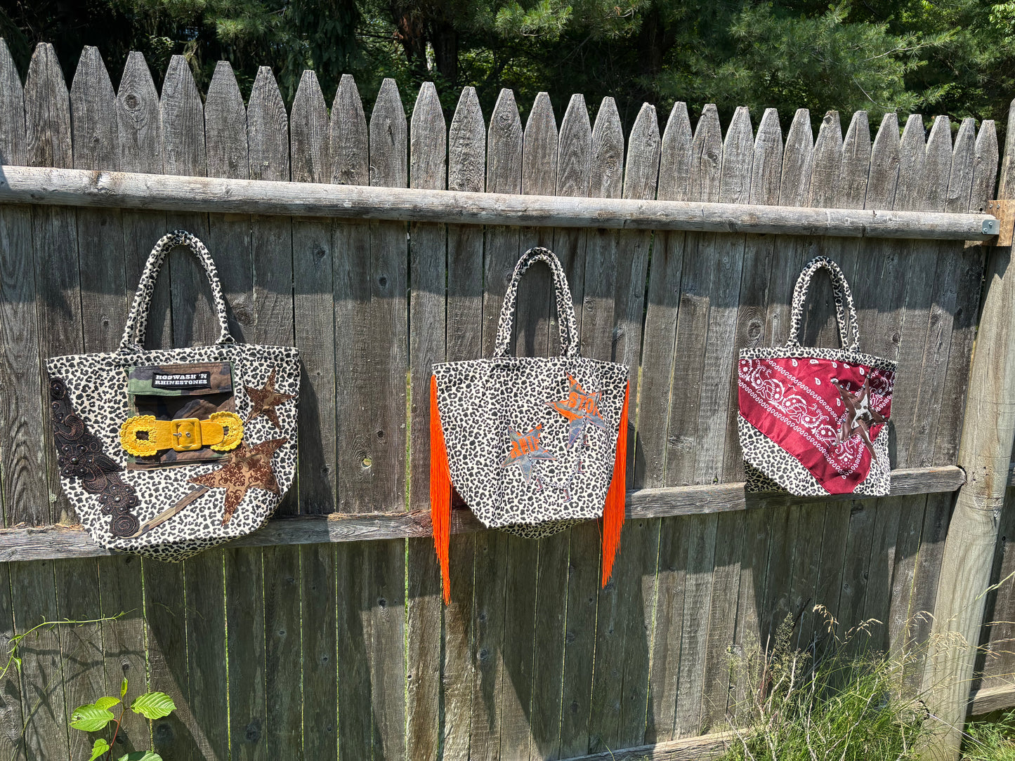 Upcycled Cheetah Totes