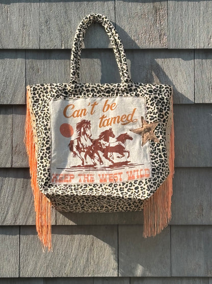 Upcycled Cheetah Totes
