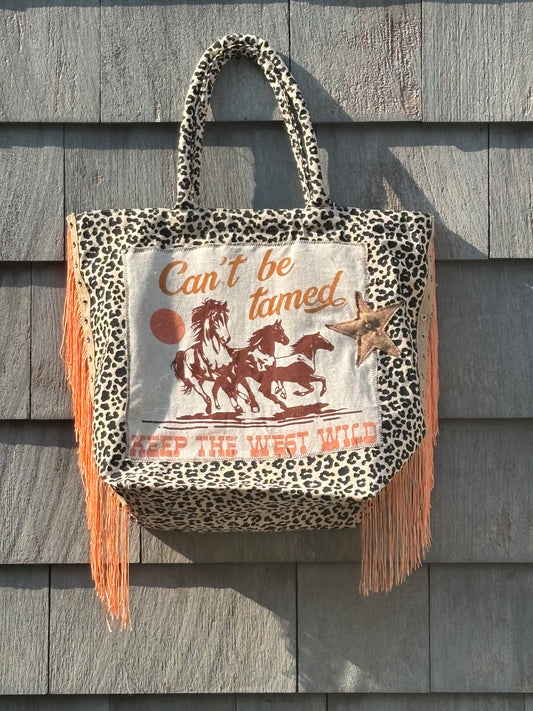 Upcycled Cheetah Totes
