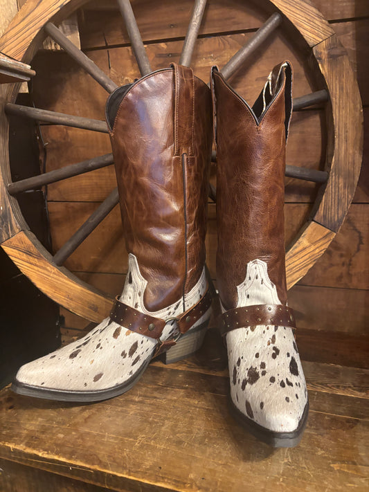 Cowhide Harness Cowboy Boots