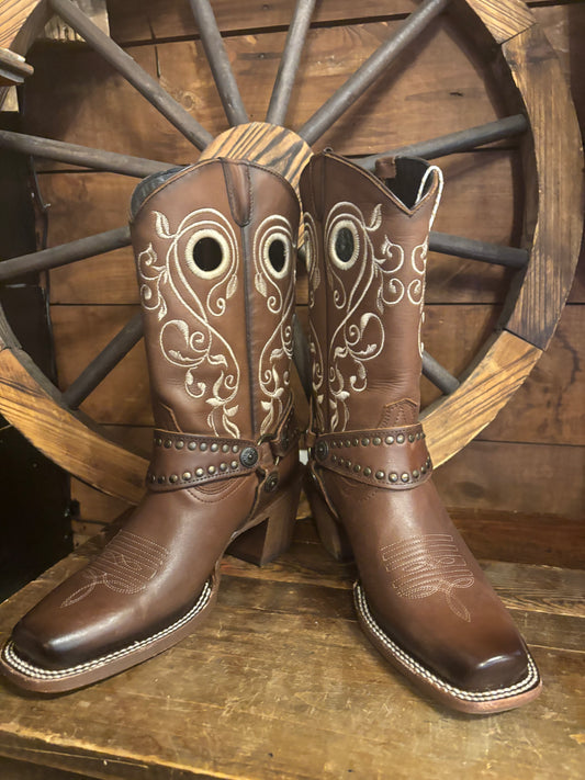 Brown Cowboy Boots Square Toe