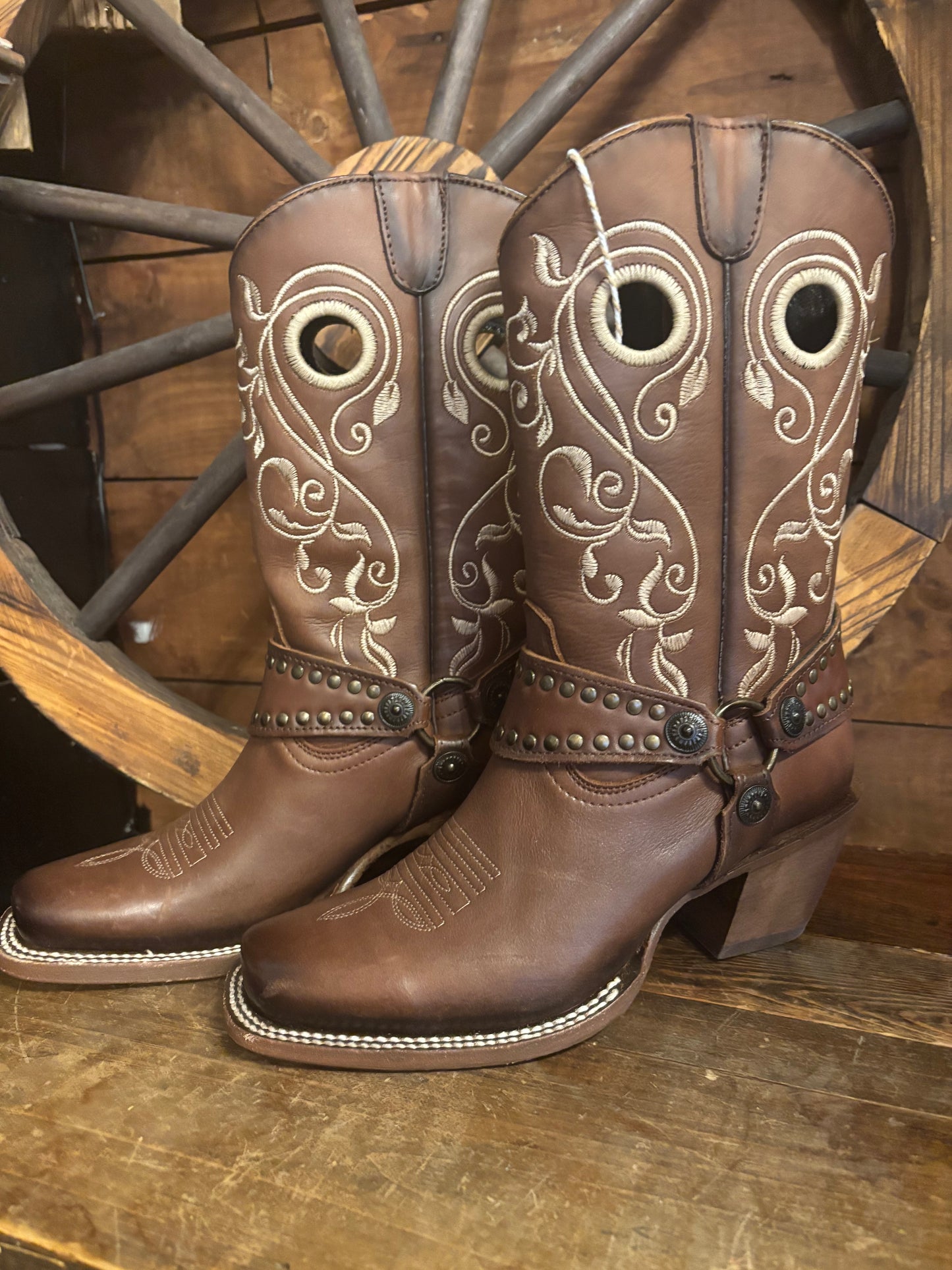 Brown Cowboy Boots Square Toe