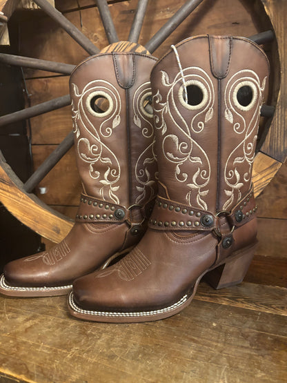 Brown Cowboy Boots Square Toe