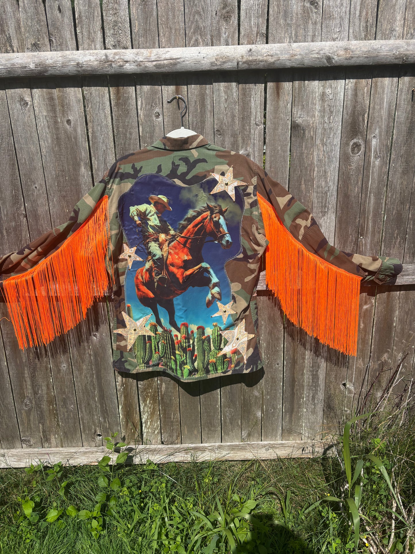 COWBOY Fringe Camo Jacket - you can BUY OR RENT!