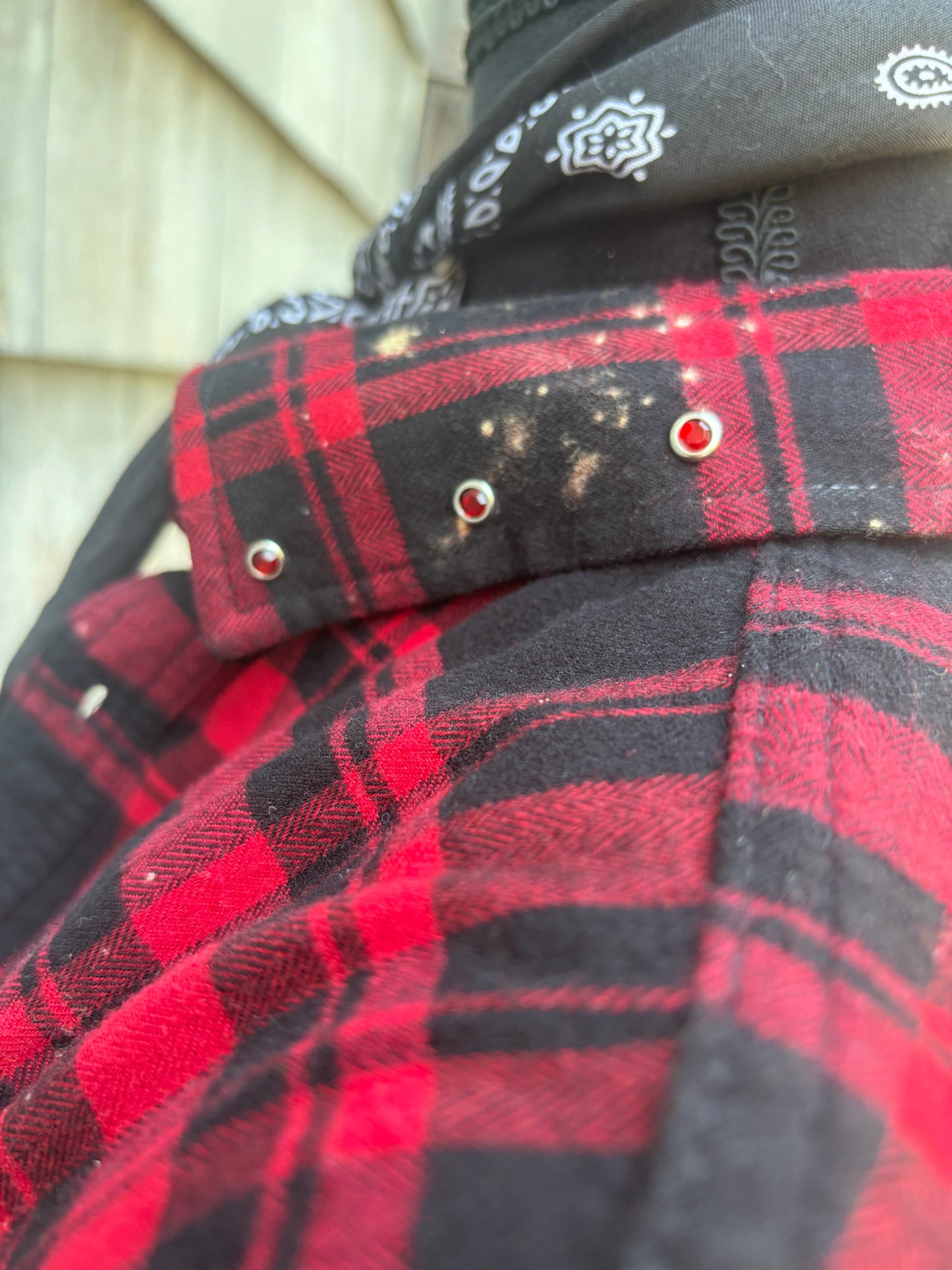 Distressed Flannel with Angel Wings