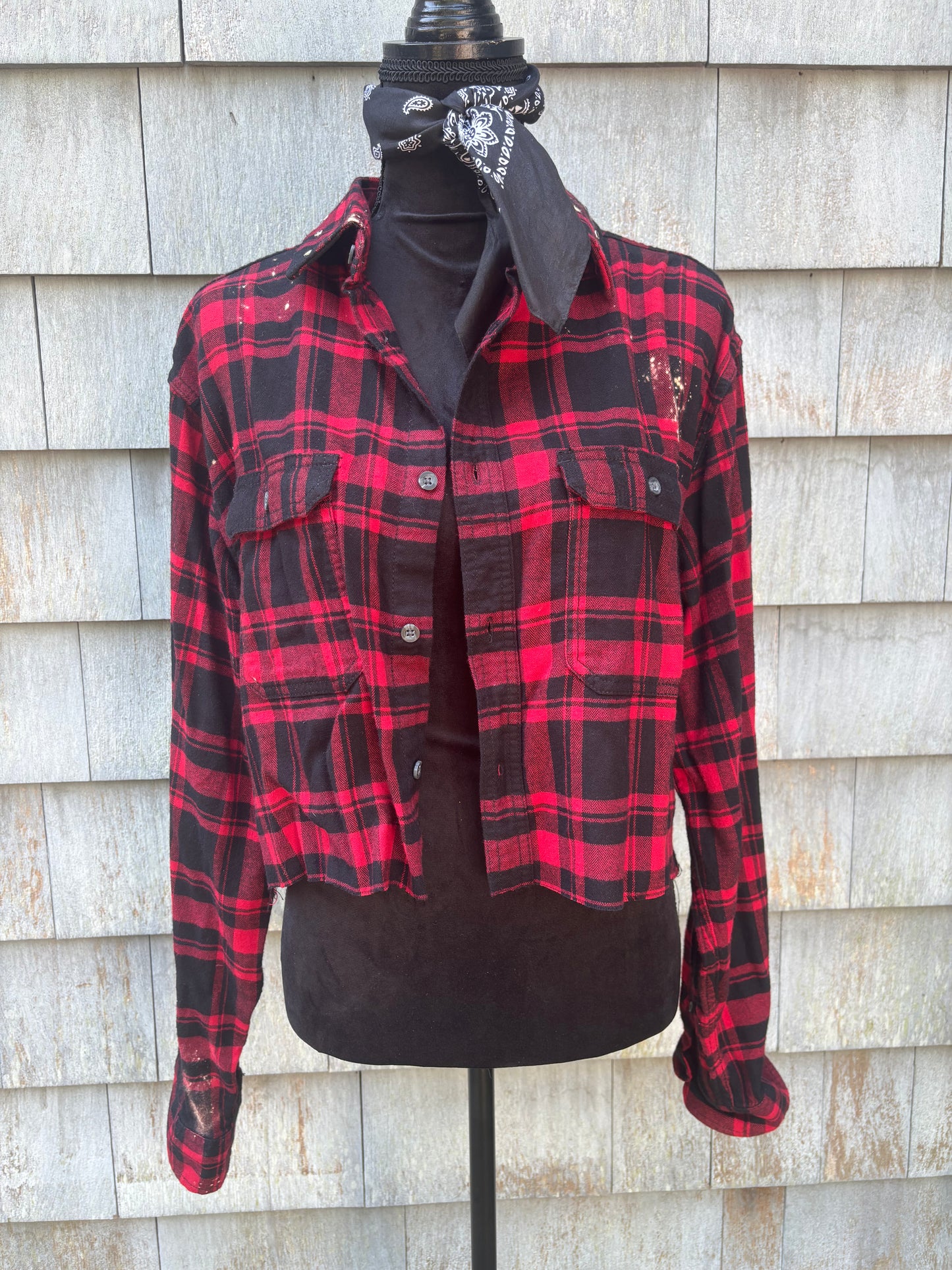 Distressed Flannel with Angel Wings