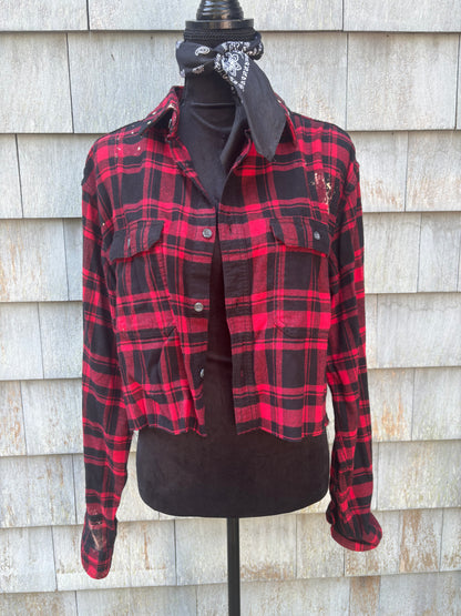 Distressed Flannel with Angel Wings